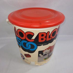 Loc Blocs Pail 500 Vintage 1970s Plastic Building Blocks Bricks Set Entex Japan